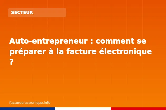 Auto-entrepreneur : comment se préparer à la facture électronique ?