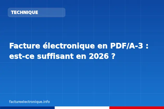 Facture électronique en PDF/A-3 : est-ce suffisant en 2026 ?